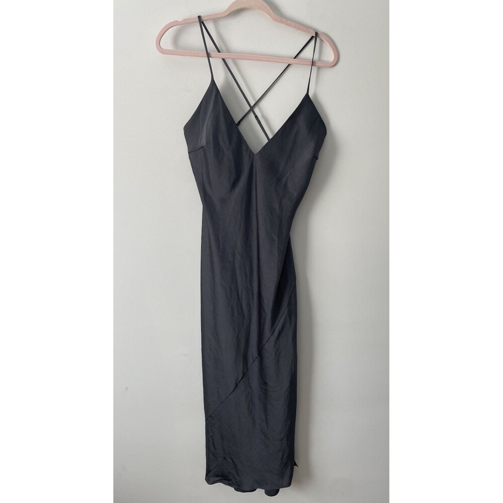 aritzia Wilfred Medium Gray Slip Dress 90s Y2K Friends Buffy